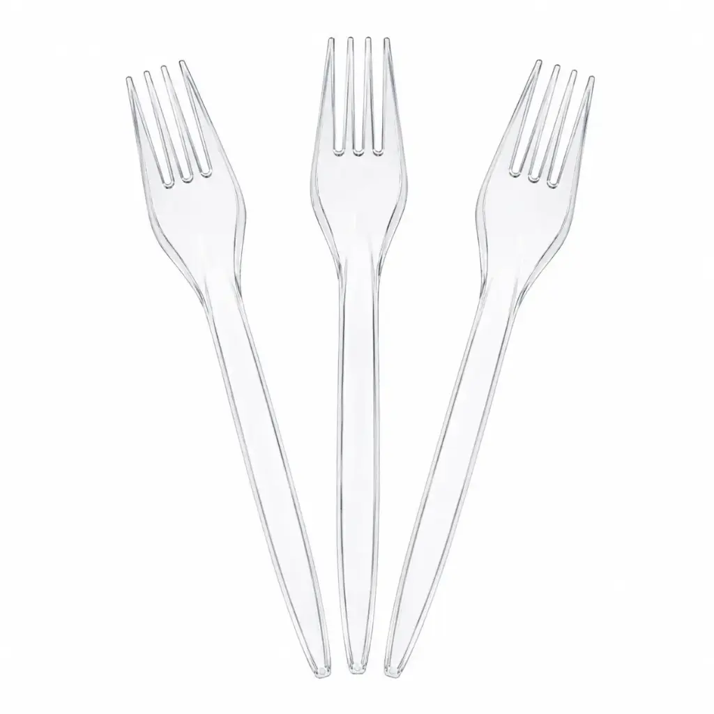 Herbruikbare Plastic Vorken 18 cm – Transparant – 3,8 g – Premium Sterk – Vaatwasmachinebestendig EN 12875-1 – 1000 Stuks (20x50) – Horeca & Catering