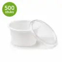 Microboxx Sauscup met Deksel 30 ml – Witte PP Portiebakjes – 500 Stuks – Voor Saus, Dressing en Dips