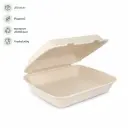 Suikerriet Menubox 1-Vaks – 200 Stuks – 240 x 205 x 65 mm – Plasticvrij & Biologisch Afbreekbaar – Naturel