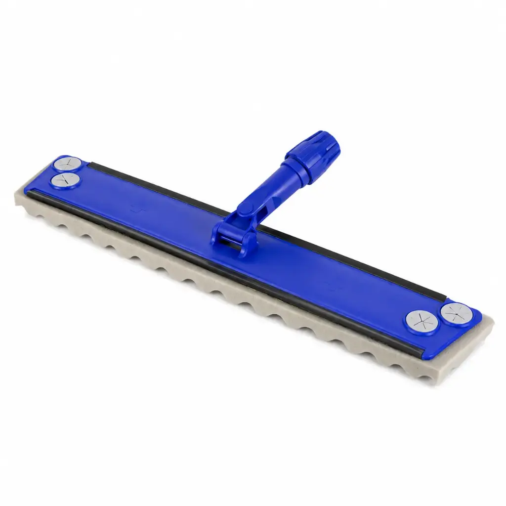 Stofwisser 40 cm – Professionele Kunststof Stofwisser met Schuimzool  Beweegbare Aansluiting – Blauw – Voor Vloeronderhoud