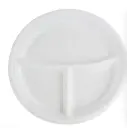 Menuborden 3-Vaks – 800 Stuks (8 x 100) – Ø 22 cm – Wit PP – Herbruikbare Kunststof Borden – Vaatwasmachinebestendig