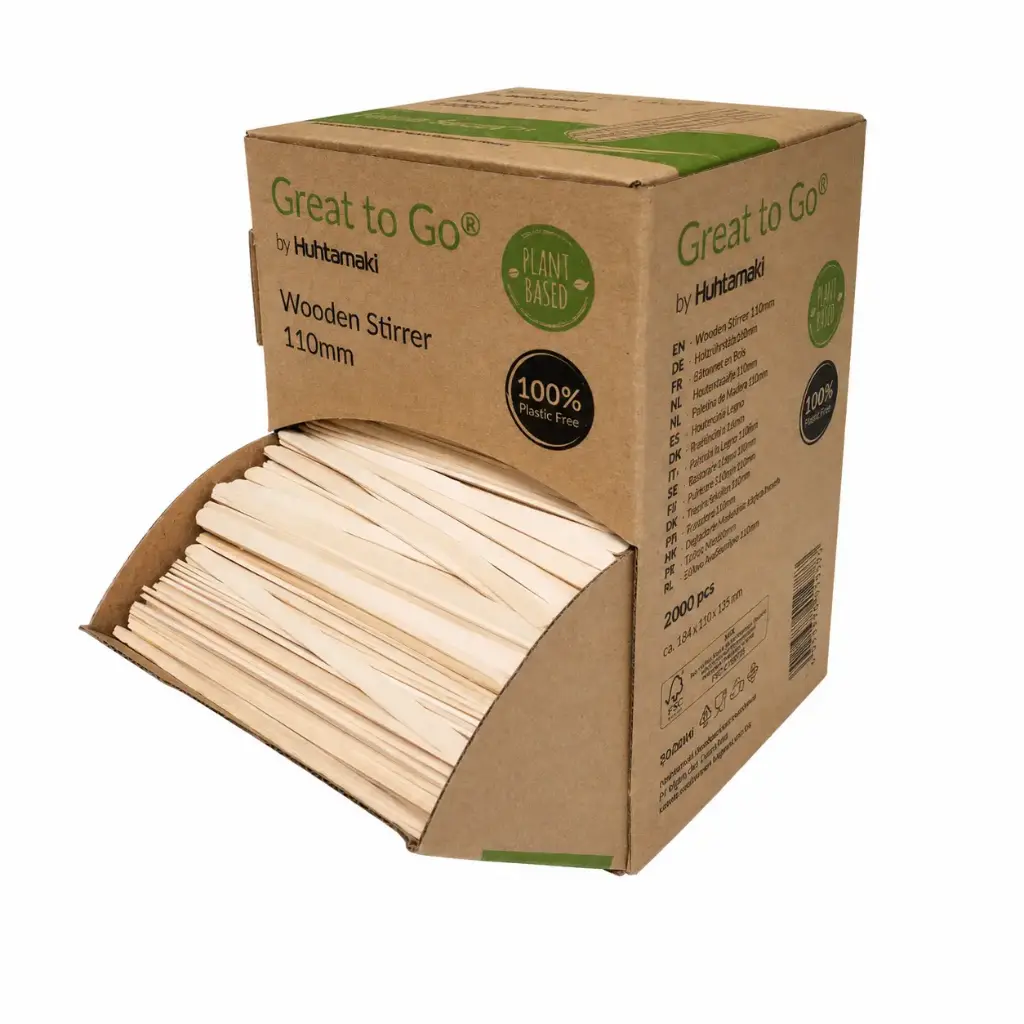 Houten Roerstaafjes 11 cm – 2000 Stuks – FSC-Gecertificeerd – Plasticvrij – Biologisch Afbreekbaar – Voor Koffie, Thee, Horeca en Catering