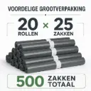 Afvalzakken Recy. Grijs T23 61x80 SP Per Doos 20 Rollen x 25 Stuks