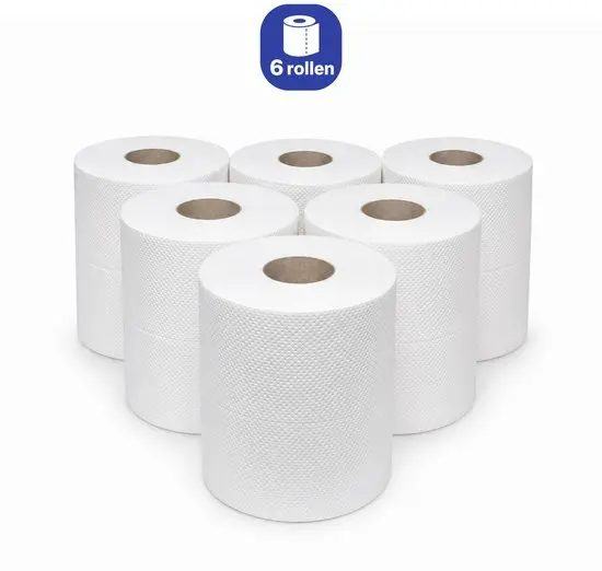 NaturaSterk Midi Poetspapier Cellulose 2-laags Met Zakje 6 rollen 4 Kg YT pr/02807 