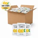 NaturaSterk Citroen Verfrissingsdoekjes – 500 Stuks – Individueel Verpakt – 16 x 16 cm – Fresh Citrus – Voor Horeca, Catering en Takeaway