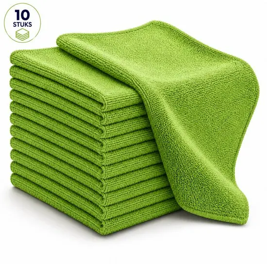 Vaatdoeken Microvezel Groen 340g. p/m2 40x40 cm JA Per Zakje 10 Stuks