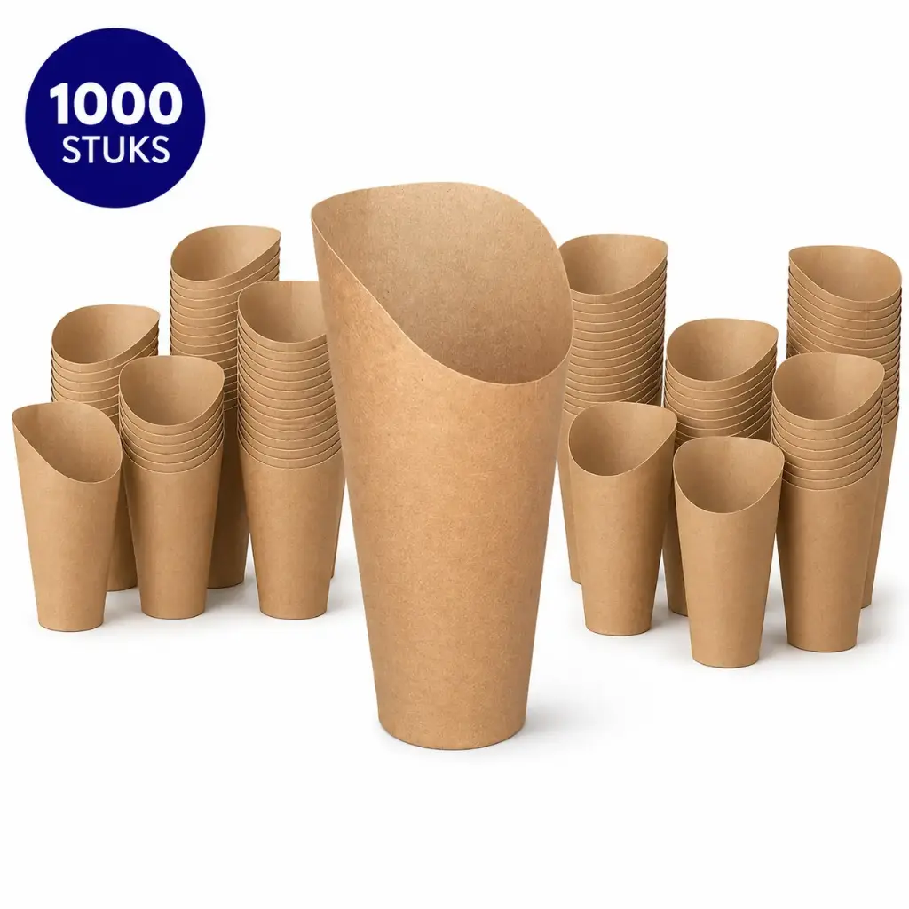 Wrap snackbeker groot Kraft  660 ml – 180 mm Hoog – Ø 61 mm Per Doos 1000 Stuks