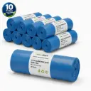 NaturaSterk Afvalzak Blauw T60 80x110 cm 145 Liter HDPE-LDPE 10 Rollen x20 Stuks ( Per Doos Totaal 200 Stuks ) 