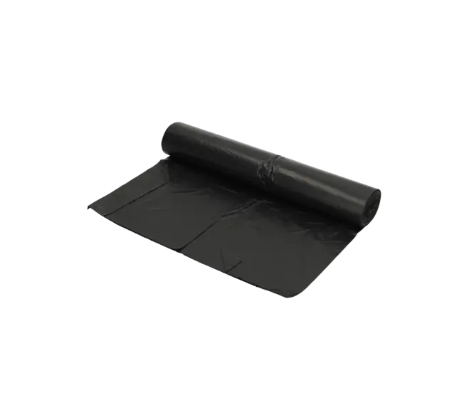 Afvalzak Gerecycled HDPE Zwart 60x80cm T25 60 Liter HY Per Doos 20 Rollen x 25 Stuks