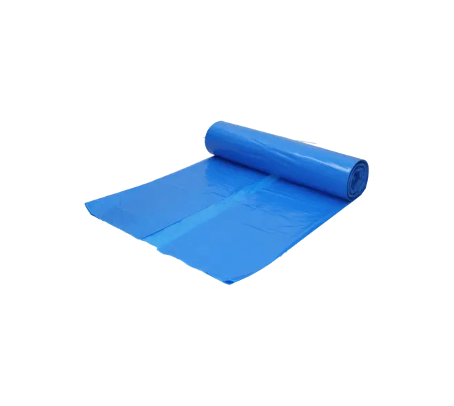 Afvalzak Gerecycled LDPE Blauw 65+50 (2x25)x135cm T80 240 Liter HY Per Doos 10 Rollen x 10 Stuks