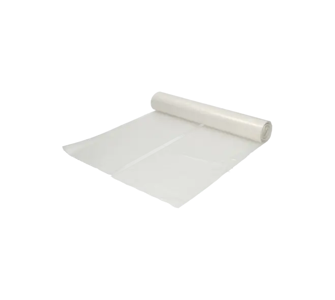 Afvalzak Gerecycled LDPE Transp 70+30(2x15)x200cm pons T80 400 Liter HY Per Doos 20 Rollen x 5 Stuks 