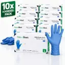 NaturaSterk Wegwerp Handschoenen - Nitril Handschoenen Maat L- 3.5 g - 10 Pakket x 100 Stuks - Poedervrij - Latex vrij - Niet Steriel - Blauw
