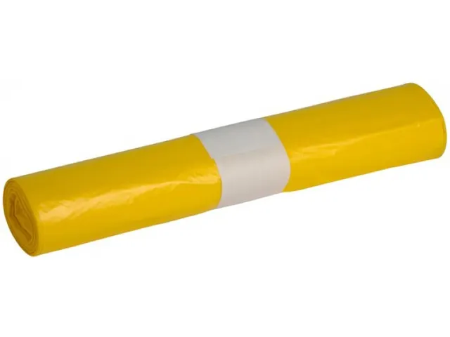 Afvalzakken PMD  60 liter 61x80+5cm MDPE geel rol 50 x 10 stuks