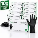 NaturaSterk Wegwerp Handschoenen - Nitril Handschoenen Maat M - 3.5 g - 10 Pakket x 100 Stuks - Poedervrij - Latex vrij - Niet Steriel - Zwart