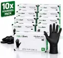 NaturaSterk Wegwerp Handschoenen - Nitril Handschoenen Maat XL - 3.5 g - 10 Pakket x 100 Stuks - Poedervrij - Latex vrij - Niet Steriel - Zwart