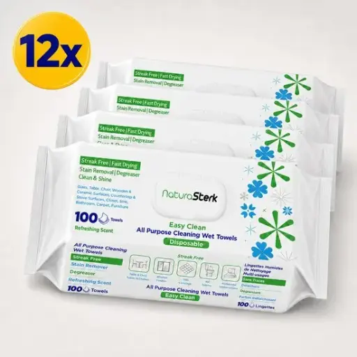 [NS150118] NaturaSterk Schoonmaakdoekjes 12 x 100 Stuks – Vochtige Reinigingsdoekjes – Multi Surface Wipes – 1200 Doekjes