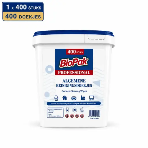[BP150154] Biopak Bucket Surface Cleaning Wipes 400 Stuks 