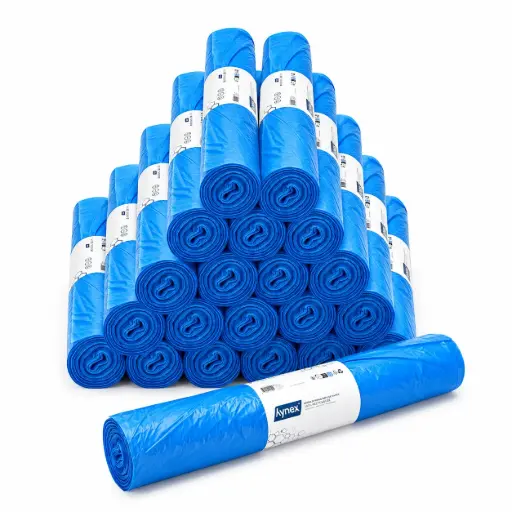[NM150226] Hynex HDPE Afvalzakken 120 Liter – Blauw – 70x110 cm – T25 – 25 Zakken per Rol – 20 Rollen / 500 Stuks