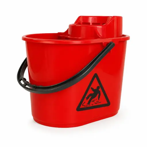 Mopemmer 12 liter - Met uitwringkorf - Rood - Draaghandvat