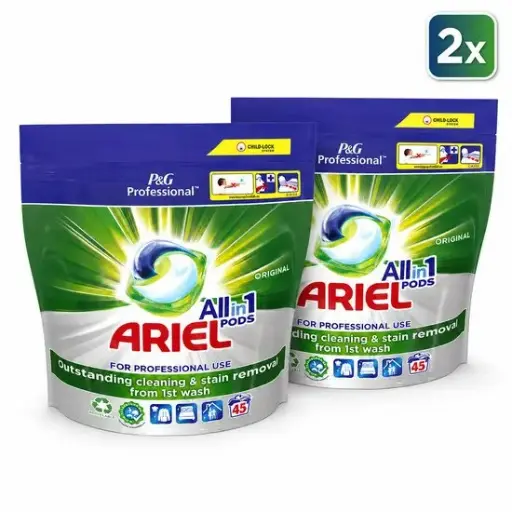 Ariel Professional All-in-1 Pods Wasmiddel Regular 45 Pods 2 Pakket