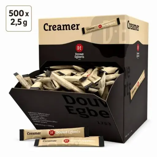 [DE120202] Douwe Egberts Creamer Sticks – 500 x 2,5 g – Koffiecreamer Individueel Verpakt – Dispenserdoos – Voor Kantoor, Horeca en Thuis – 1,25 kg