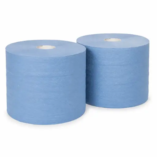 Industrie Uierpapier - 3 Laags - 22 cm x 360 m - Blauw - 2 Rollen