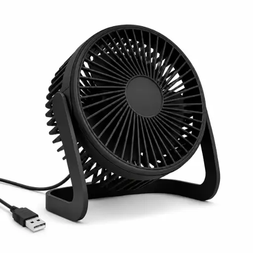 Bureauventilator VE4 – 360° Kantelbaar – 2,5 W – Assorti