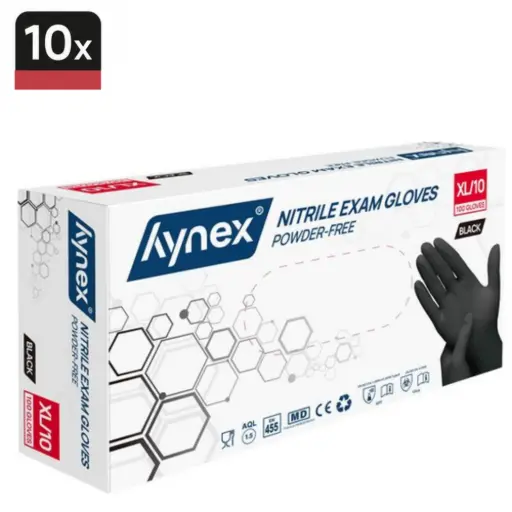 [HN150092] Hynex Nitril Wegwerphandschoenen 3,5g Maat XL - omdoos 1000 stuks - Zwart - Poedervrij - Latex vrij - Niet Steriel