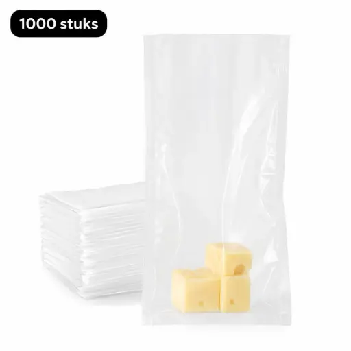 [NM120190] Vacuümzakken 15 x 25 cm – 1000 Stuks – 90 Micron – Transparante Vacumeerzakken voor Vlees, Vis, Kip en Diepvries